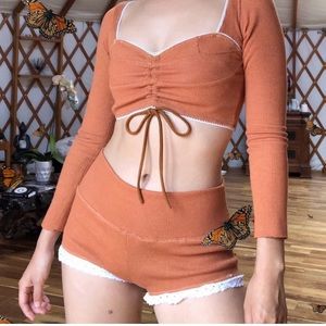 Ozcult Shorts Madeleine Orange Fitted Short